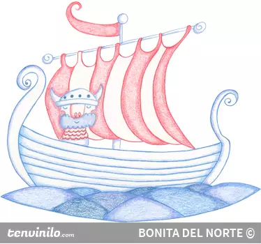 Vinilo infantil barco vikingo - TenVinilo