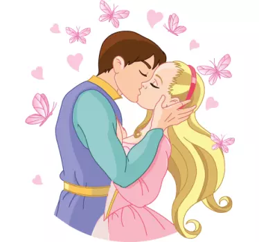 Vinilo infantil beso principesco - TenVinilo