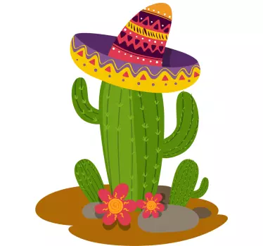 Vinilo pared Cactus mexicano - TenVinilo