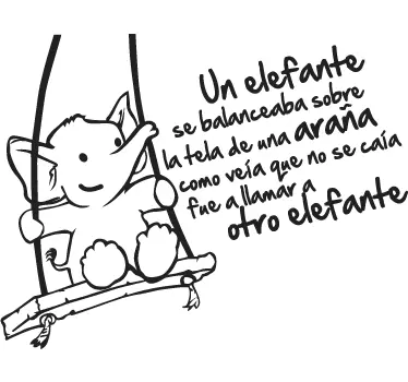 Vinilo infantil canción un elefante - TenVinilo