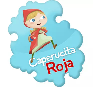 Vinilo infantil Caperucita roja texto - TenVinilo