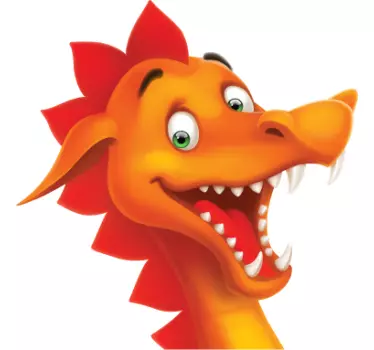 Vinilo infantil cara dragón risa - TenVinilo