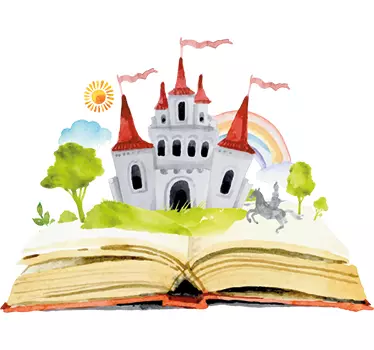 Vinilo infantil cuento acuarela - TenVinilo