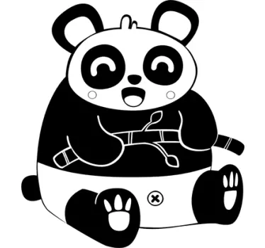 Vinilo infantil dibujo panda riendo - TenVinilo