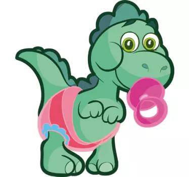 Vinilo infantil dinosaurio bebé verde - TenVinilo