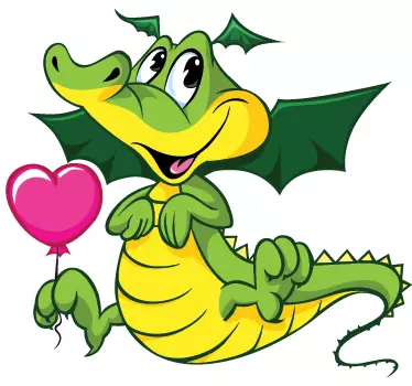 Vinilo infantil dragón amoroso - TenVinilo