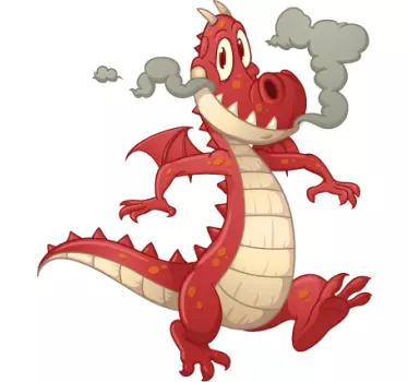 Vinilo infantil dragón con humo - TenVinilo