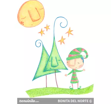 Vinilo infantil duende navidad - TenVinilo