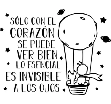 Vinilo cuento infantil el principito en globo - TenVinilo