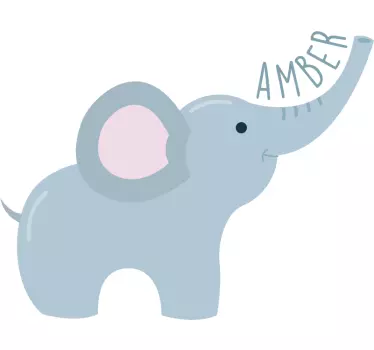 Vinilo pared elefante con nombre - TenVinilo