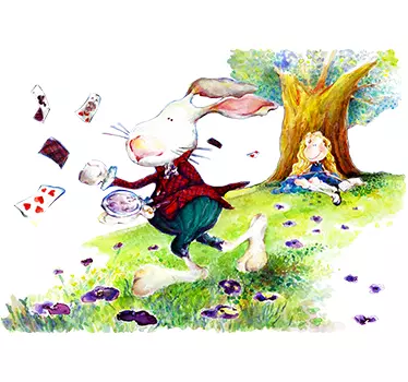 Vinilo infantil escena de Alicia - TenVinilo