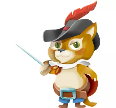 Vinilo infantil gato con botas - TenVinilo