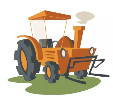 Vinilo infantil ilustración tractor - TenVinilo