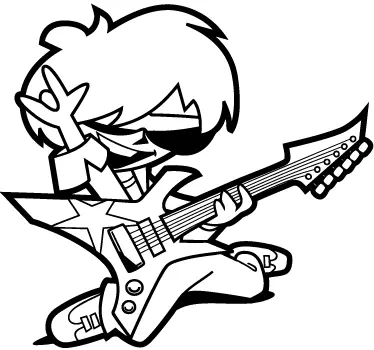 Vinilo infantil joven guitarrista - TenVinilo