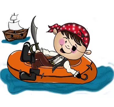 Vinilo infantil lancha pirata - TenVinilo