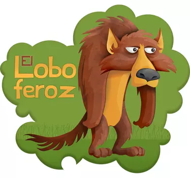 Vinilo infantil lobo feroz con texto - TenVinilo