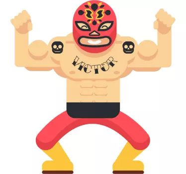 Vinilo pared Lucha libre personalizable - TenVinilo