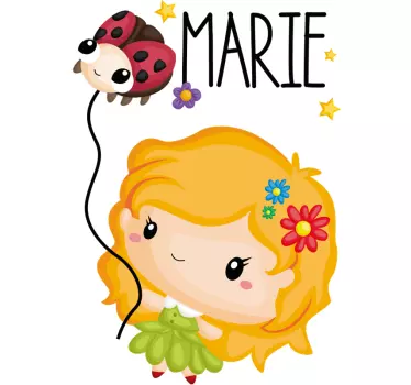 Vinilo habitación infantil Mariquita dibujo - TenVinilo