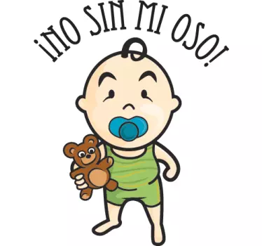 Vinilo infantil no sin mi oso - TenVinilo
