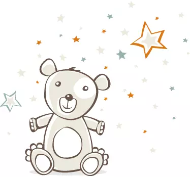 Viniles decorativos oso peluche y estrellas - TenVinilo