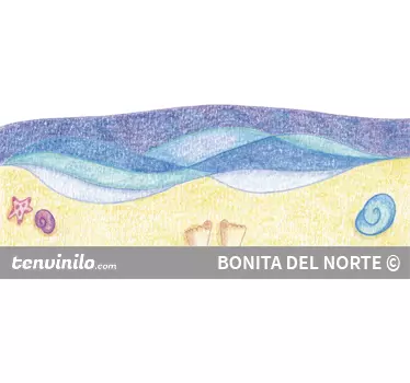 Vinilo infantil paseo por la playa - TenVinilo