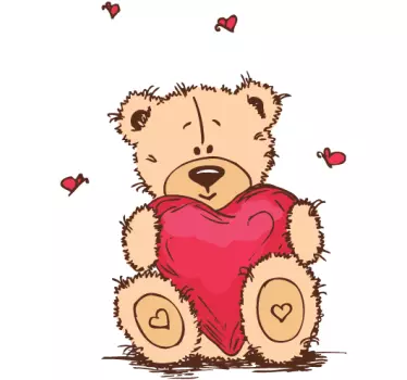 Vinilo infantil peluche con amor - TenVinilo