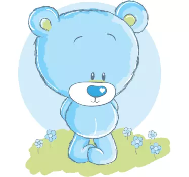 Viniles decorativos peluche azul pastel infantil - TenVinilo