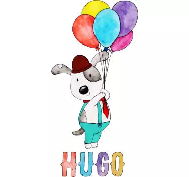 Vinilo infantil perro con nombre - TenVinilo