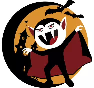 Vinilo monstruo personajes Halloween vampiro - TenVinilo