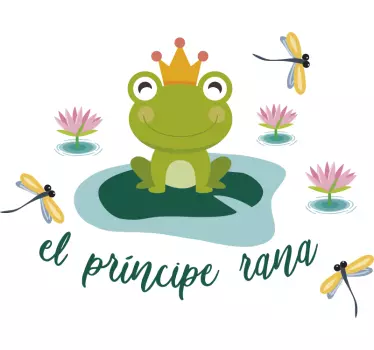 Vinilo infantil príncipe rana texto - TenVinilo