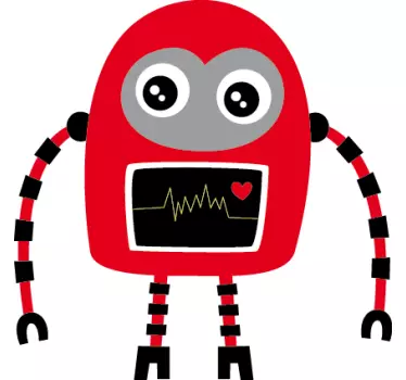 Vinilo infantil robot de color rojo - TenVinilo