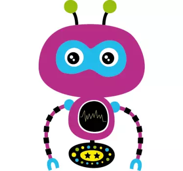 Vinilo Infantil robot lila - TenVinilo