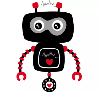 Vinilo infantil robot negro - TenVinilo