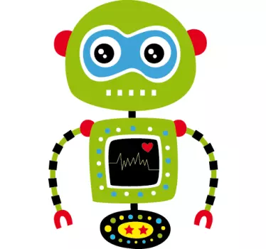 Vinilo infantil robot verde - TenVinilo