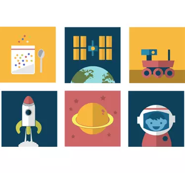 Vinilo infantil teselas del espacio - TenVinilo