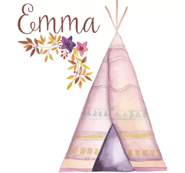 Vinilo habitación infantil Tipi personalizable - TenVinilo