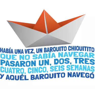 Vinilo infantil un barquito chiquitito - TenVinilo