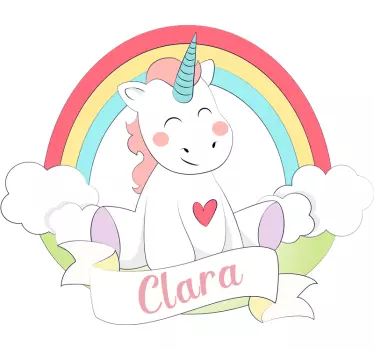 Vinilo cuento infantil Unicornio arco iris - TenVinilo