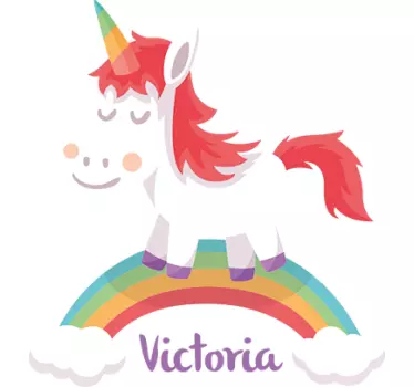 Vinilo infantil unicornio personalizable - TenVinilo