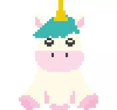 Vinilo pared unicornio pixel art - TenVinilo
