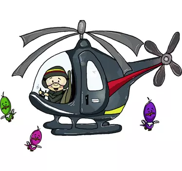 Vinilo infantil viaje en helicóptero - TenVinilo