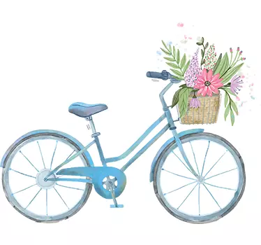 Vinilo mural bicicleta primaveral - TenVinilo