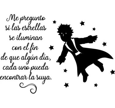 Vinilo para bebés cuento Principito y estrellas - TenVinilo