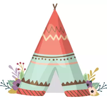 Vinilo para bebés pared tienda campaña tipi - TenVinilo