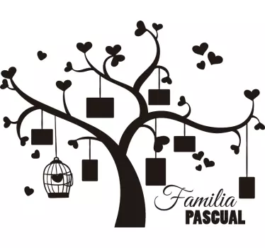 Vinilo para salón árbol familiar personalizable - TenVinilo