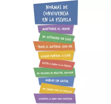 Vinilo para esucela reglas convivencia  - TenVinilo