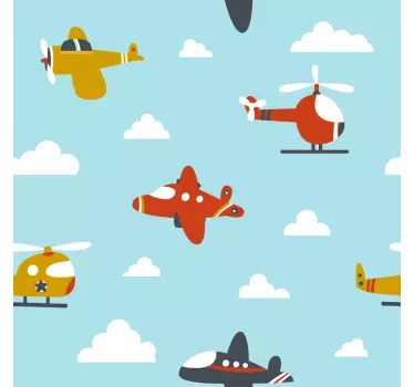 Vinilo para bebés para muebles cielo y aviones - TenVinilo