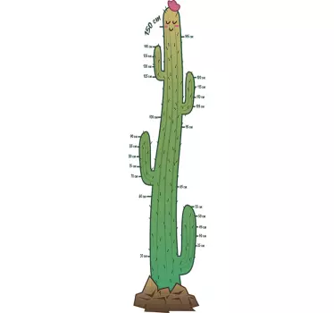 Vinilo infantil cactus candelabro medidor - TenVinilo