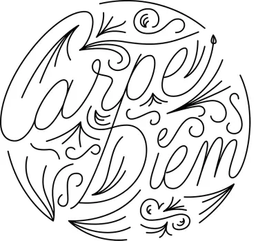Vinilo frase carpe diem lineal - TenVinilo