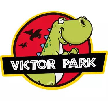 Vinilo infantil dibujo dinosaurio personalizable - TenVinilo